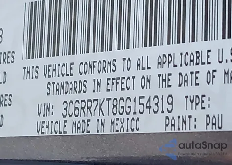 2016 Ram 1500 Express из США, поврежденный, VIN 3C6RR7KT8GG154319